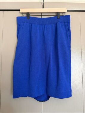 St. John Cobalt Blue Knit Midi Skirt